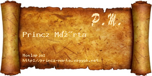 Princz Márta névjegykártya