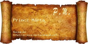Princz Márta névjegykártya